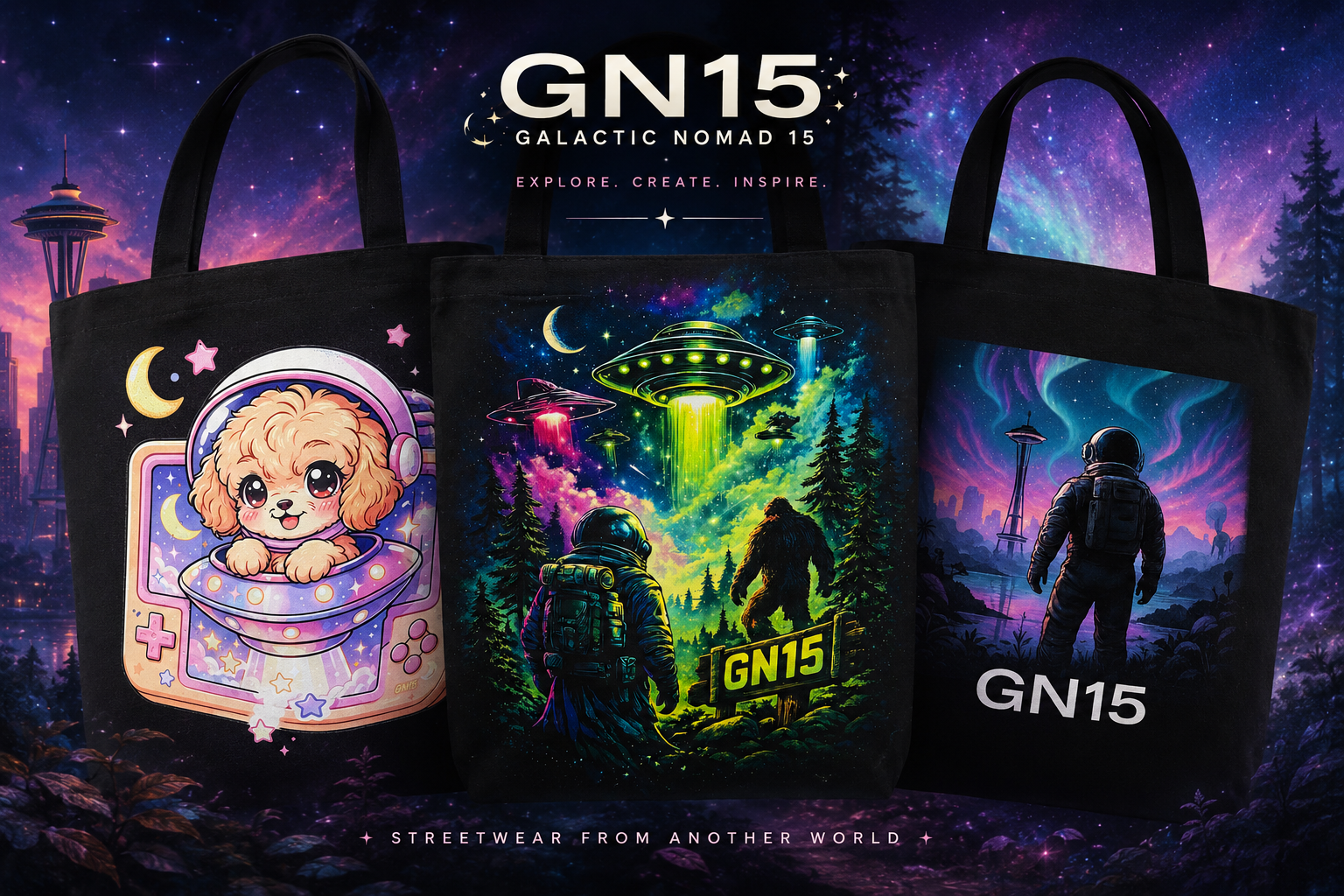  Galactic Tote Bags | Space-Inspired Accessories | GN15 Seattle 