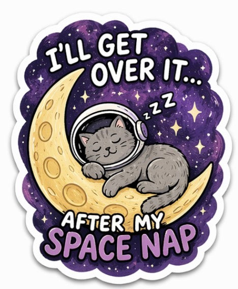 GN15 “Space Nap” Cozy Cat Astronaut Sticker